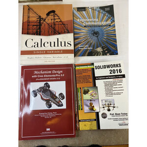 4 Engineering University Test books calculus communication,mechanism solidworks